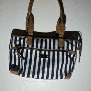 Rosetti Blue and White Striped Shoulder Bag